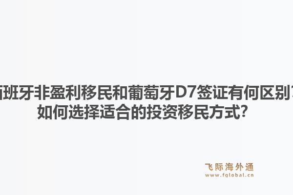 西班牙非盈利移民和葡萄牙D7签证有何区别？如何选择适合的投资移民方式？