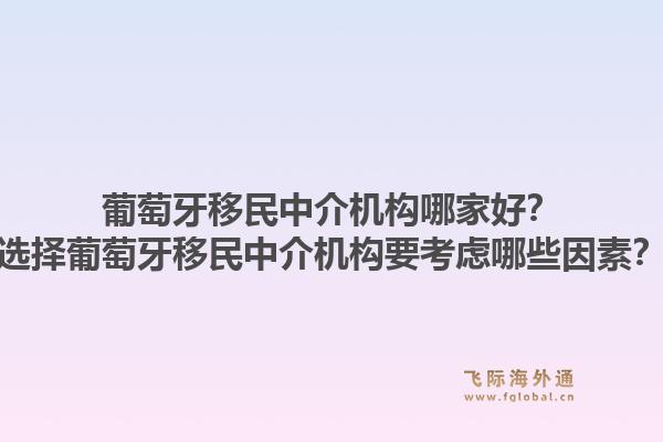 葡萄牙移民中介机构哪家好?选择葡萄牙移民中介机构要考虑哪些因素?1.jpg