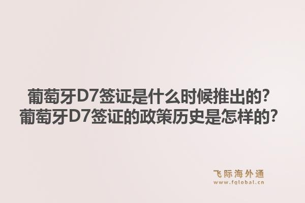 葡萄牙D7签证是什么时候推出的?葡萄牙D7签证的政策历史是怎样的?1.jpg