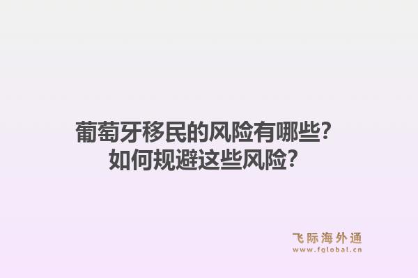 葡萄牙移民的风险有哪些?如何规避这些风险?1.jpg