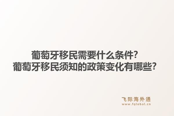 葡萄牙移民需要什么条件?葡萄牙移民须知的政策变化有哪些?1.jpg