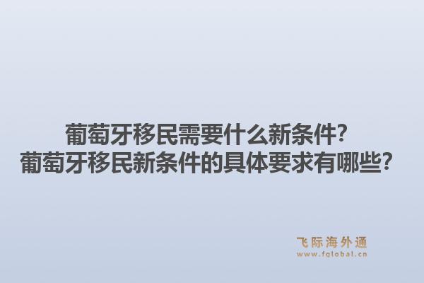 葡萄牙移民需要什么新条件？葡萄牙移民新条件的具体要求有哪些？1.jpg
