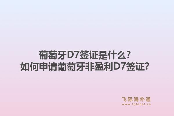 葡萄牙D7签证是什么？如何申请葡萄牙非盈利D7签证？1.jpg