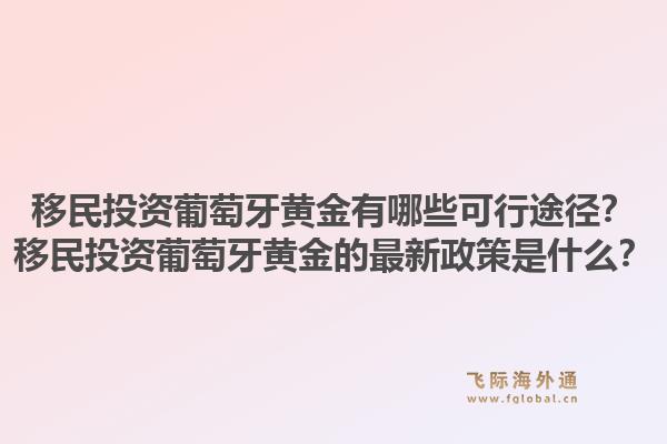 移民投资葡萄牙黄金有哪些可行途径？移民投资葡萄牙黄金的最新政策是什么？1.jpg