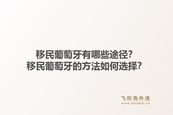 移民葡萄牙有哪些途径？移民葡萄牙的方法如何选择？