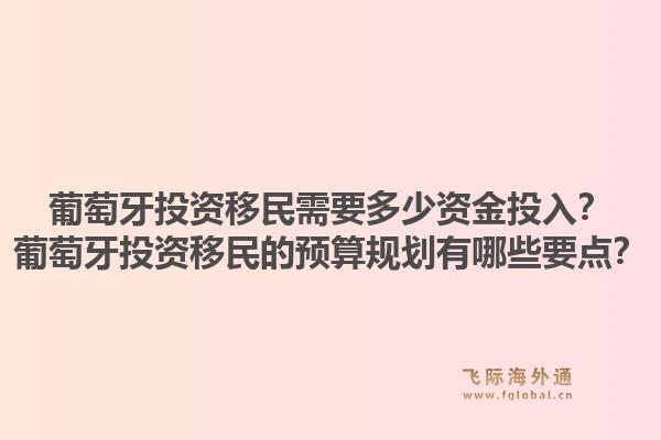 葡萄牙投资移民需要多少资金投入?葡萄牙投资移民的预算规划有哪些要点?1.jpg