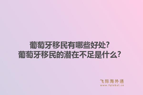 葡萄牙移民有哪些好处?葡萄牙移民的潜在不足是什么?1.jpg