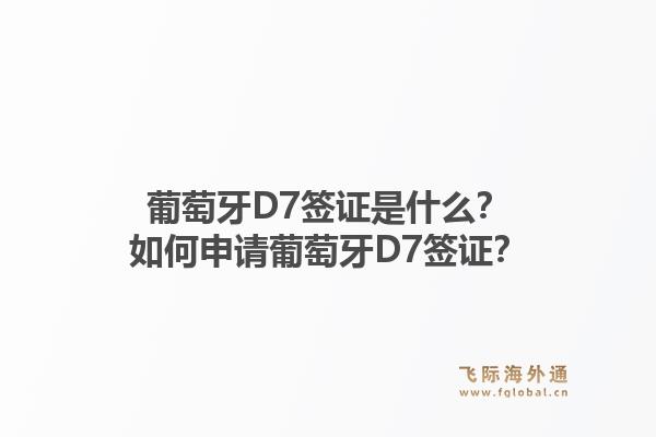 葡萄牙D7签证是什么？如何申请葡萄牙D7签证？