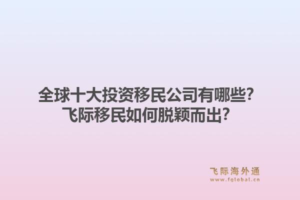 全球十大投资移民公司有哪些?飞际移民如何脱颖而出?1.jpg