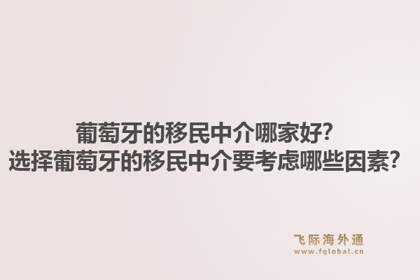 葡萄牙的移民中介哪家好？选择葡萄牙的移民中介要考虑哪些因素？1.jpg