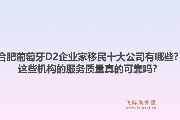 合肥葡萄牙D2企业家移民十大公司有哪些?这些机构的服务质量真的可靠吗?1.jpg