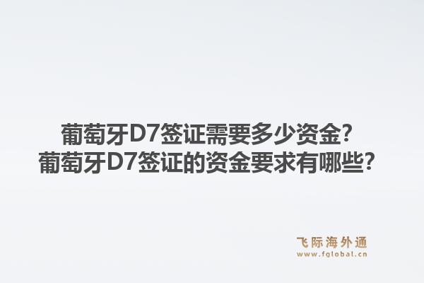 葡萄牙D7签证需要多少资金？葡萄牙D7签证的资金要求有哪些？