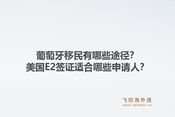 葡萄牙移民有哪些途径？美国E2签证适合哪些申请人？1.jpg