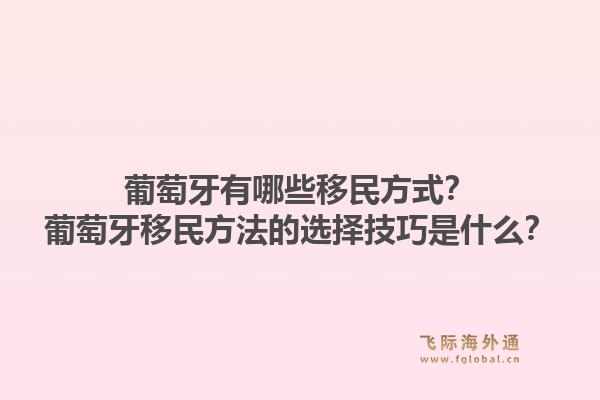 葡萄牙有哪些移民方式?葡萄牙移民方法的选择技巧是什么?1.jpg
