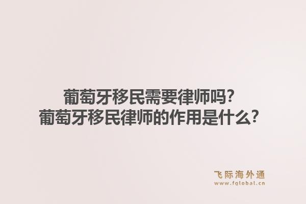葡萄牙移民需要律师吗？葡萄牙移民律师的作用是什么？1.jpg