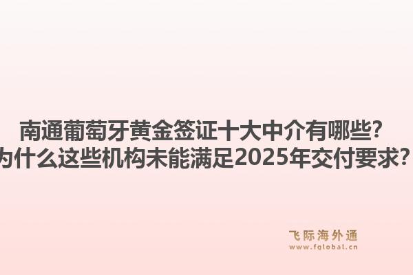 南通葡萄牙黄金签证十大中介有哪些?为什么这些机构未能满足2025年交付要求?1.jpg