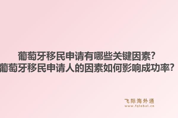 葡萄牙移民申请有哪些关键因素？葡萄牙移民申请人的因素如何影响成功率？1.jpg