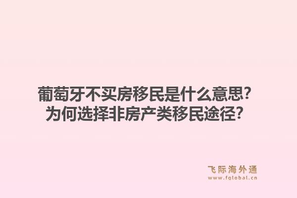 葡萄牙不买房移民是什么意思?为何选择非房产类移民途径?1.jpg