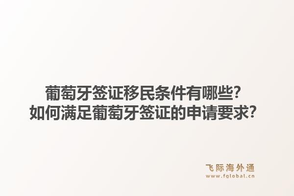 葡萄牙签证移民条件有哪些？如何满足葡萄牙签证的申请要求？1.jpg