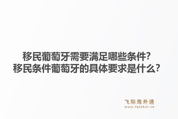 移民葡萄牙需要满足哪些条件？移民条件葡萄牙的具体要求是什么？1.jpg