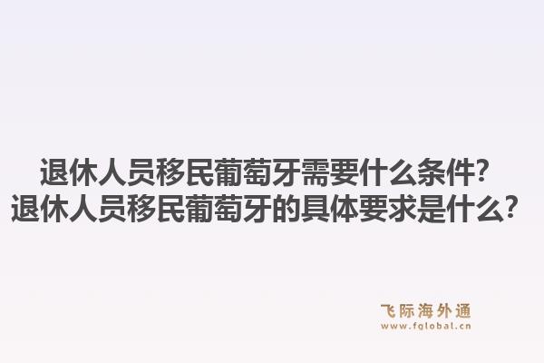 退休人员移民葡萄牙需要什么条件?退休人员移民葡萄牙的具体要求是什么?1.jpg