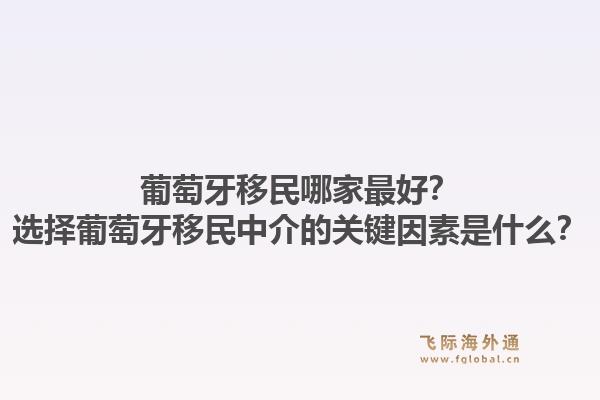 葡萄牙移民哪家最好？选择葡萄牙移民中介的关键因素是什么？1.jpg