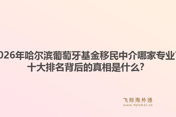 2026年哈尔滨葡萄牙基金移民中介哪家专业?十大排名背后的真相是什么?1.jpg