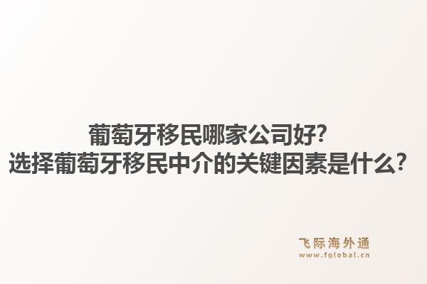 葡萄牙移民哪家公司好？选择葡萄牙移民中介的关键因素是什么？1.jpg