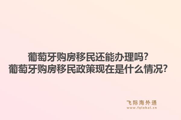 葡萄牙购房移民还能办理吗？葡萄牙购房移民政策现在是什么情况？1.jpg