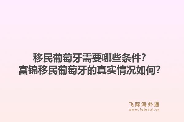 移民葡萄牙需要哪些条件?富锦移民葡萄牙的真实情况如何?1.jpg