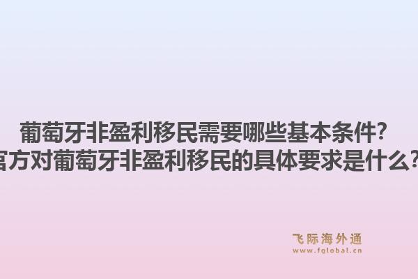 葡萄牙非盈利移民需要哪些基本条件？官方对葡萄牙非盈利移民的具体要求是什么？1.jpg