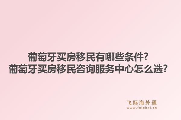 葡萄牙买房移民有哪些条件？葡萄牙买房移民咨询服务中心怎么选？1.jpg