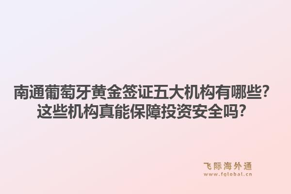 南通葡萄牙黄金签证五大机构有哪些？这些机构真能保障投资安全吗？1.jpg