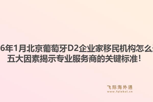 2026年1月北京葡萄牙D2企业家移民机构怎么选？五大因素揭示专业服务商的关键标准！1.jpg