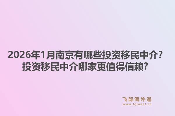 2026年1月南京有哪些投资移民中介？投资移民中介哪家更值得信赖？1.jpg