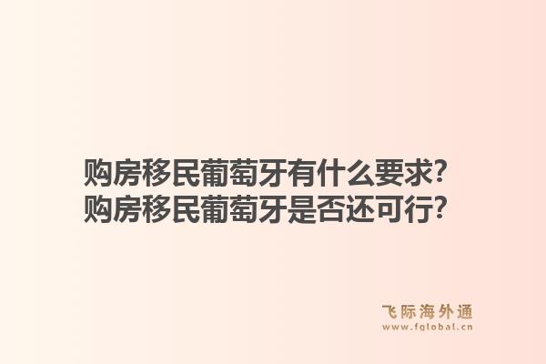 购房移民葡萄牙有什么要求？购房移民葡萄牙是否还可行？1.jpg