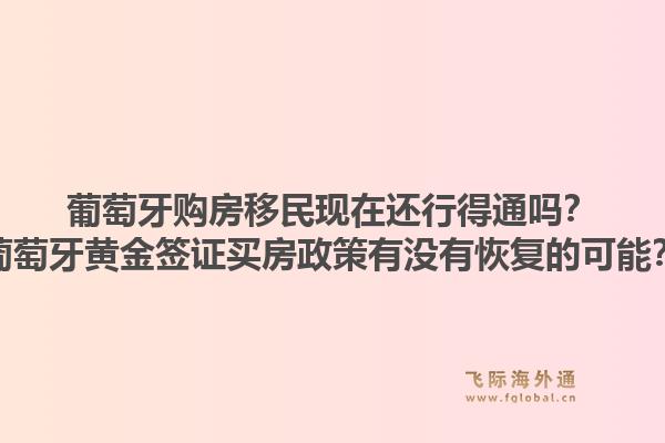 葡萄牙购房移民现在还行得通吗？葡萄牙黄金签证买房政策有没有恢复的可能？1.jpg