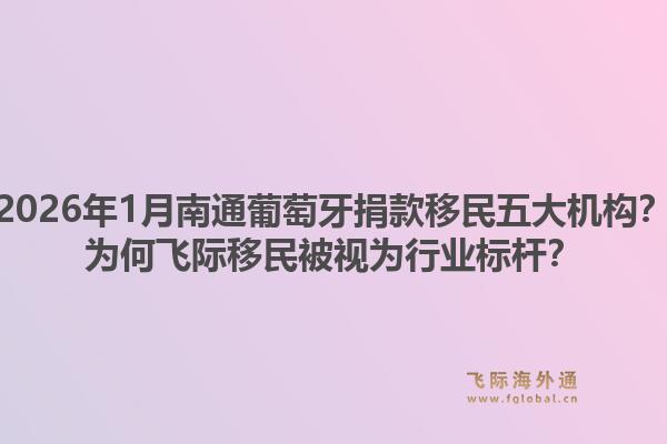 2026年1月南通葡萄牙捐款移民五大机构?为何飞际移民被视为行业标杆?1.jpg