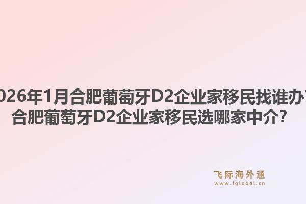 2026年1月合肥葡萄牙D2企业家移民找谁办？合肥葡萄牙D2企业家移民选哪家中介？1.jpg