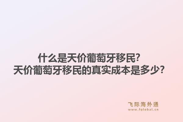 什么是天价葡萄牙移民?天价葡萄牙移民的真实成本是多少?1.jpg