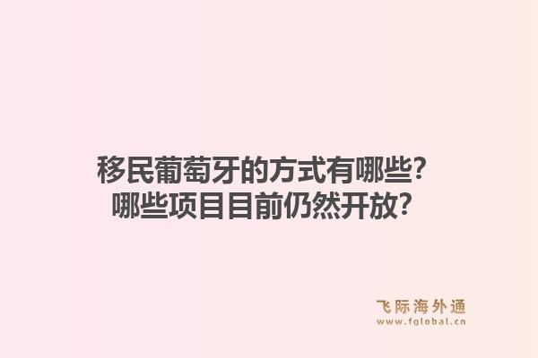 移民葡萄牙的方式有哪些？哪些项目目前仍然开放？1.jpg