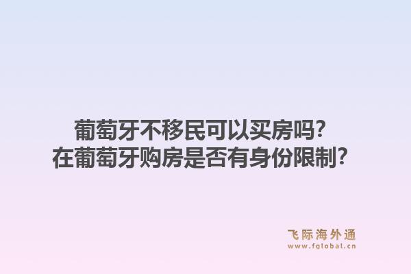 葡萄牙不移民可以买房吗？在葡萄牙购房是否有身份限制？1.jpg