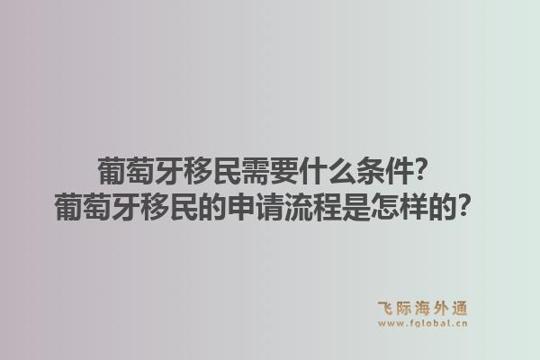 葡萄牙移民需要什么条件?葡萄牙移民的申请流程是怎样的?1.jpg