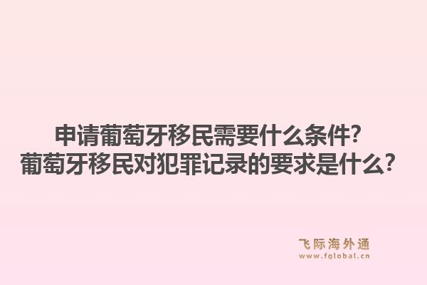 申请葡萄牙移民需要什么条件?葡萄牙移民对犯罪记录的要求是什么?1.jpg