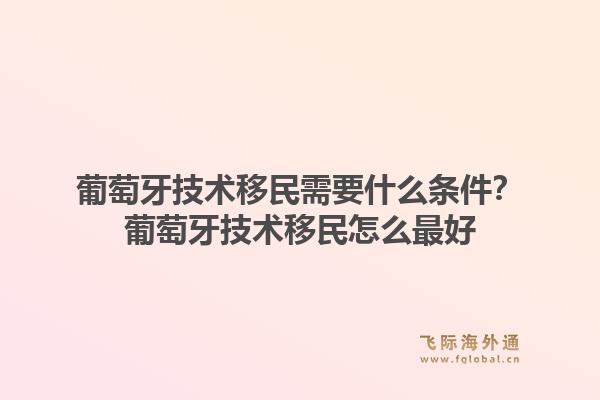 葡萄牙技术移民需要什么条件？葡萄牙技术移民怎么最好1.jpg