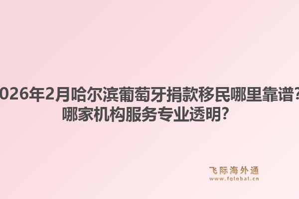 2026年2月哈尔滨葡萄牙捐款移民哪里靠谱？哪家机构服务专业透明？1.jpg