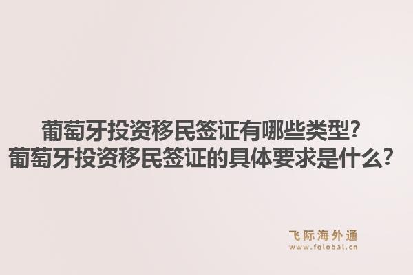葡萄牙投资移民签证有哪些类型？葡萄牙投资移民签证的具体要求是什么？1.jpg