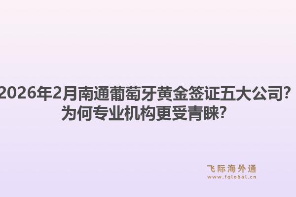 2026年2月南通葡萄牙黄金签证五大公司？为何专业机构更受青睐？1.jpg