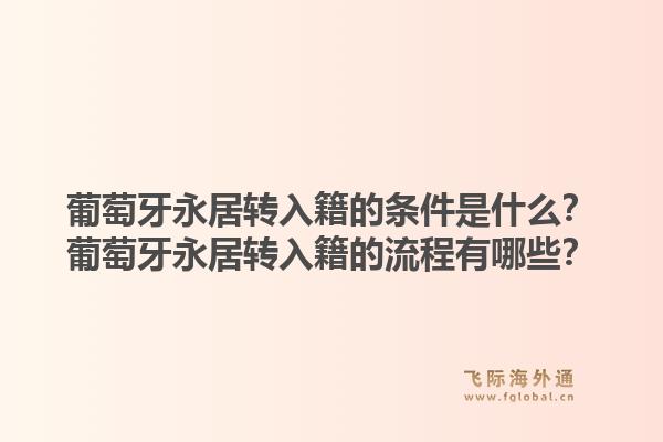 葡萄牙永居转入籍的条件是什么？葡萄牙永居转入籍的流程有哪些？1.jpg