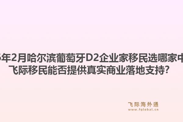 2026年2月哈尔滨葡萄牙D2企业家移民选哪家中介？飞际移民能否提供真实商业落地支持？1.jpg